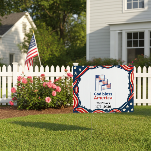 Sign in yard - July 4