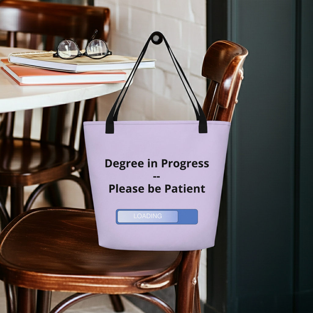 Degree in Progress Tote Bag — Lavender - CoRa Lu Designs